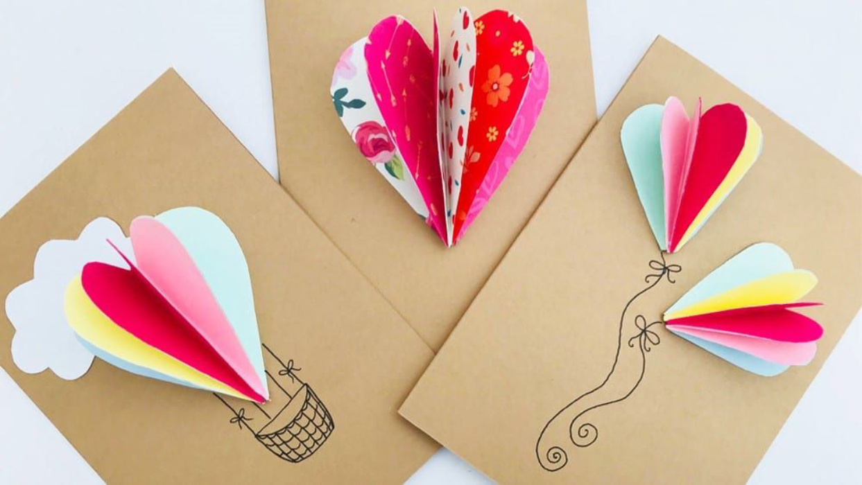 Colorful Cards on Valentines for Kids