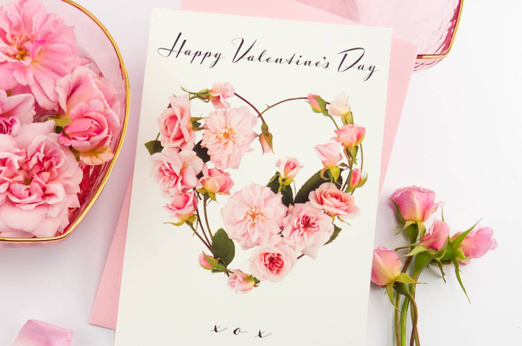 Elegant Floral Valentine's Day Card for Her