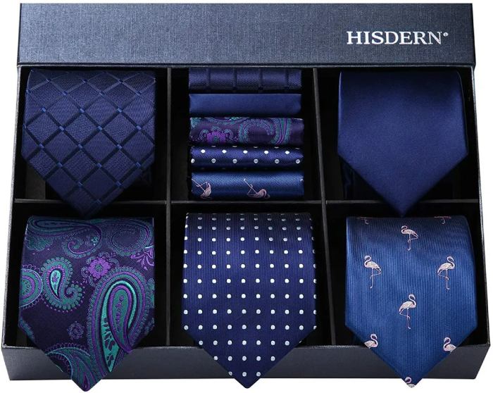 Elegant Tie and Pocket Square Set Of Under $50 Men Gift