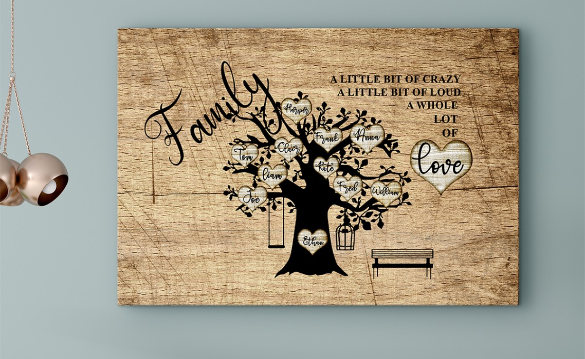 Customized Family Tree Artwork for Parents as 32nd Anniversary Gift