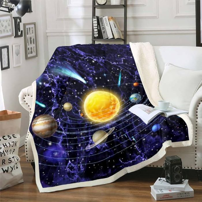 Throw Blanket With Space Theme As Space Enthusiastic Gift