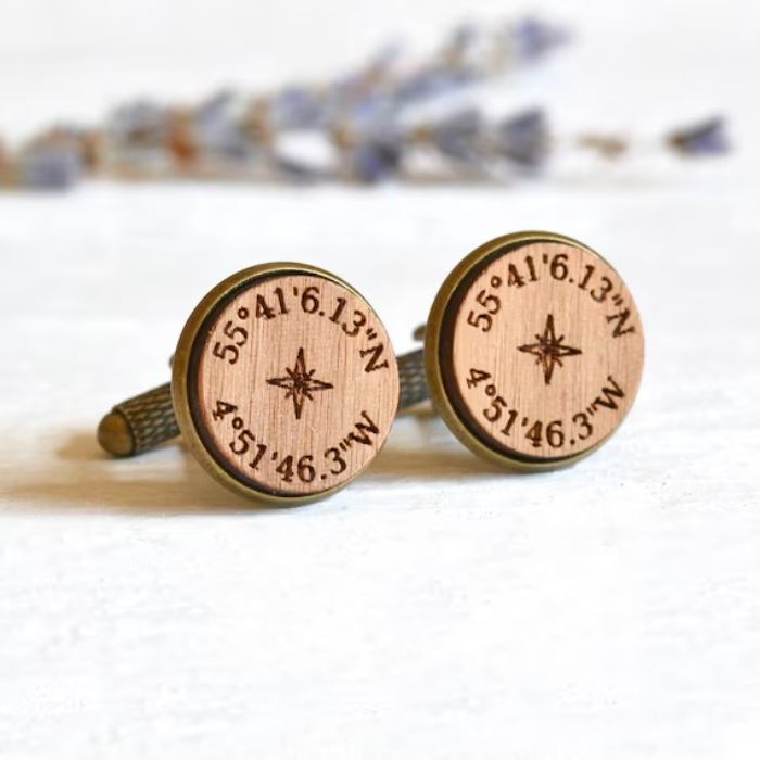 Engraved Cufflinks As Gift For 55th Anniversary