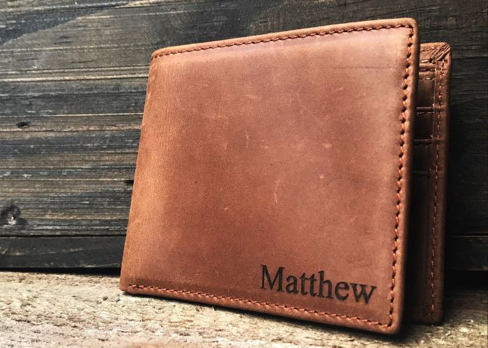 Personalized Leather Wallet As Wedding Anniversary Gifts 38th Year