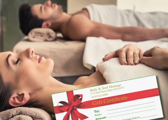 Couples Massage Gift Certificate As 6 Month Anniversary Gift Ideas