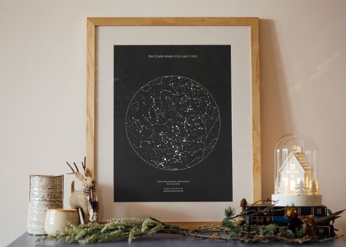 Star Map of Your Special Night As 6th Month Anniversary Gifts