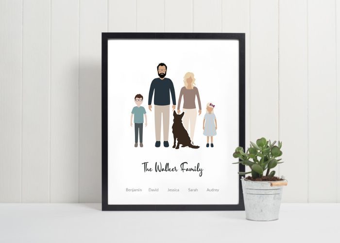 Custom Family Portrait As Personalized Father's Day Gifts