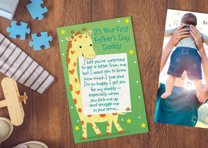 "Our Baby Hit the Jackpot with You as Their Dad" As Father's Day Card From Wife