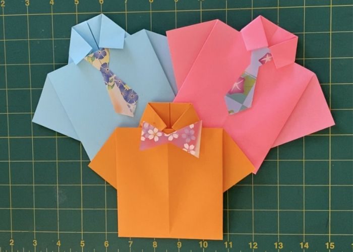 Origami Shirt Card As DIY Father Day Cards