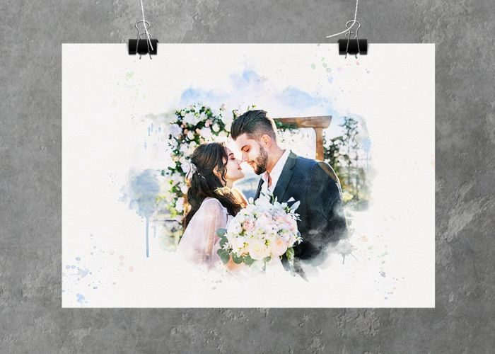 Custom Portrait Painting As Wedding Gift From Groom To Bride