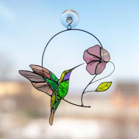 Stained Glass Hummingbird Suncatcher - Creative Stained Glass Hummingbird Suncatcher - Creative Presents For Bird Lovers