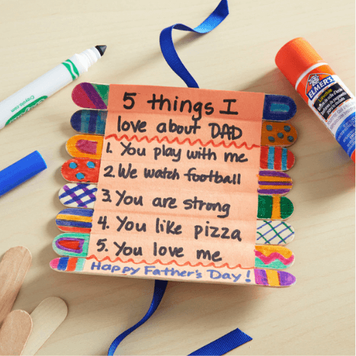 Stick Roll-Up Card - Preschool Gifts For Father's Day