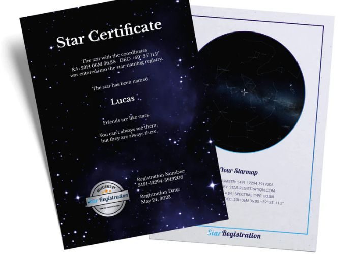 Star Naming Certificate As Valentine Gifts For Wife Romantic