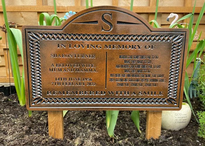 Personalized Memorial Plaque As Loss Of Husband Gift